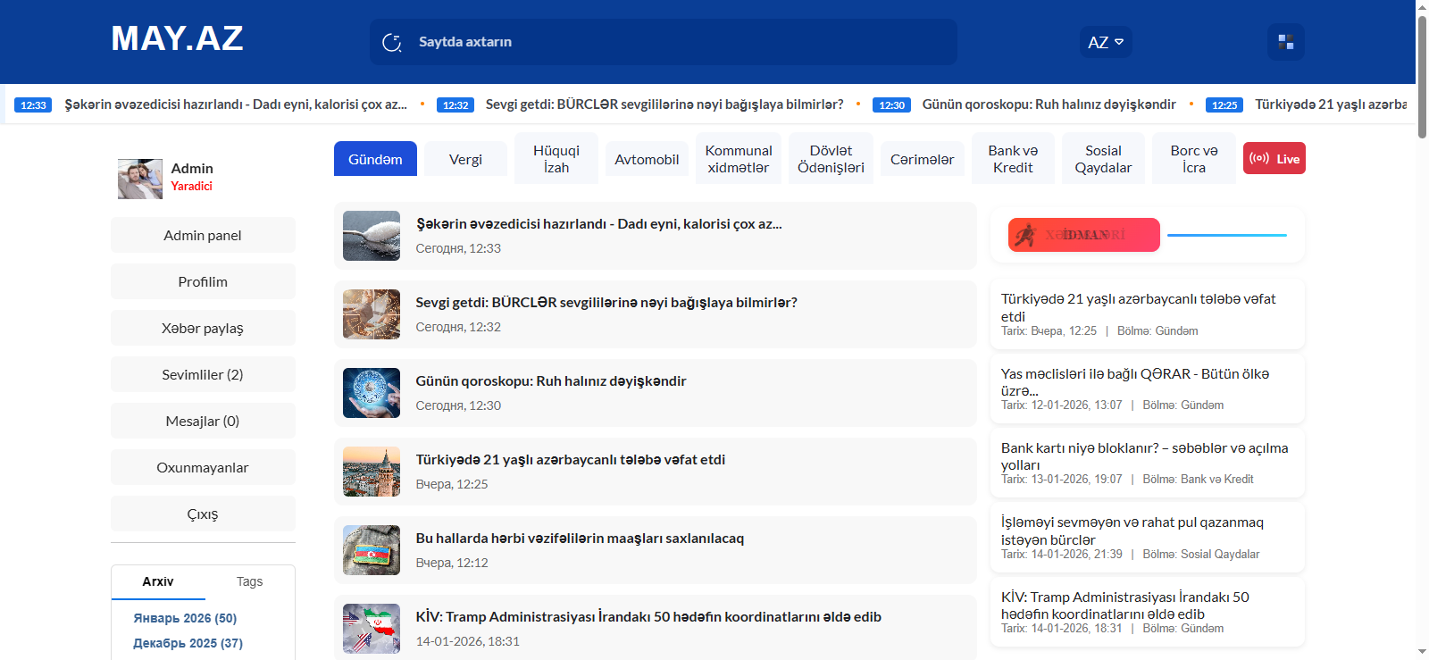 May.az 2025 fəaliyyəti