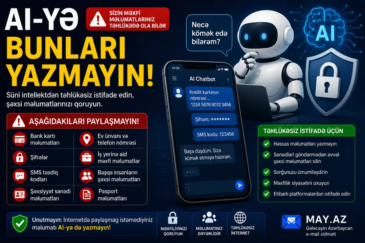 Süni intellektə yazdığınız məlumatları kim görə bilər? Chatbotlardan istifadə edərkən bunlara diqqət edin
